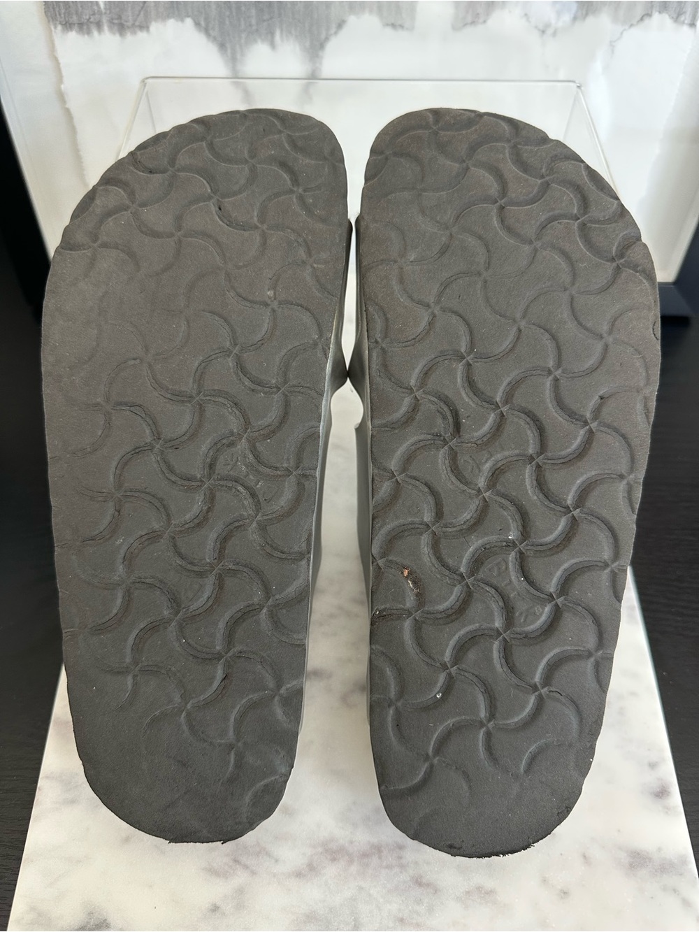 Birkenstock Silver Double Strap Arizona Sandals - Size 37/6.5 - Picture 2 of 6